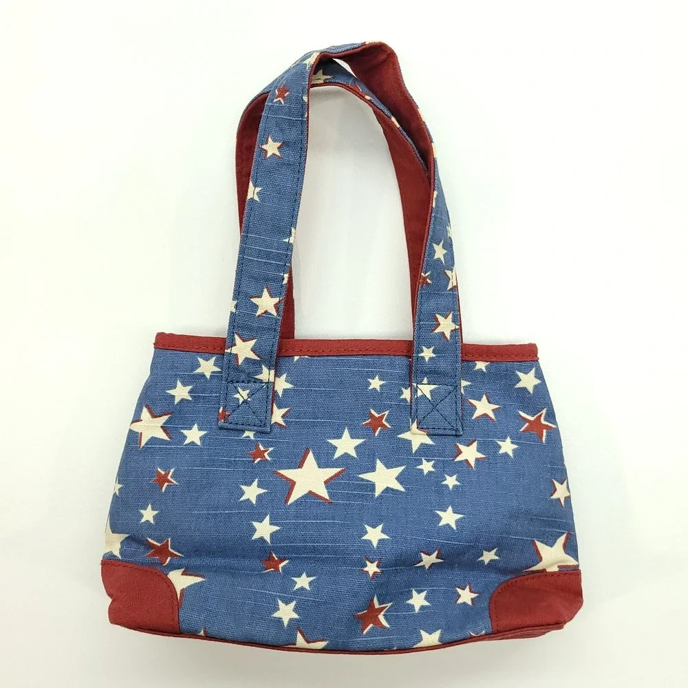 Longaberger Tote‎ Homestead Patriotic Small Red White Blue Stars USA